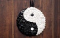 Yin and yang sign close up