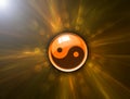 Yin Yang symbol on abstract background