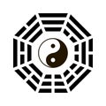 Yin and yang symbol with bagua arrangement Royalty Free Stock Photo