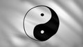 Yin Yang symbol on the black and white flag