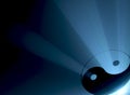 Yin Yang symbol blue light flare Royalty Free Stock Photo