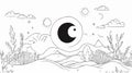 Continuous Editable Line Drawing of Yin Yang Symbol