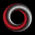Yin and Yang symbol design with white and red points on black background Royalty Free Stock Photo