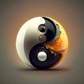 Yin and Yang symbol of harmony and balance. 3D rendering Royalty Free Stock Photo