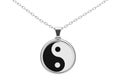 Yin Yang Symbol of Harmony and Balance Silver Coulomb. 3d Render
