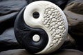 Yin yang symbol of harmony and balance on stone background Royalty Free Stock Photo