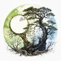 Yin and yang symbol representing balance and harmony illustration Royalty Free Stock Photo