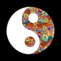 The-Yin-Yang-symbol-in-the-style-of-collage-background--black