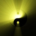 Yin Yang symbol bright light flare Royalty Free Stock Photo