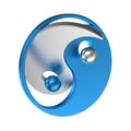 Yin Yang symbol Tai Chi metallic sign Royalty Free Stock Photo