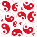 Yin yang symbol. Vector illustration. seamless Royalty Free Stock Photo