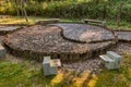 Yin yang symbol in wilderness park