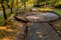 Yin yang symbol in wilderness park