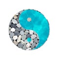 Yin yang tao symbol, water and stones Royalty Free Stock Photo