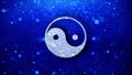 Yin Yang Taoism buddhism daoism religion Icon Blinking Glitter Glowing Shine Particles.
