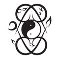 yin yang tattoo design. Vector illustration decorative design