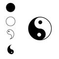 Yin and yang together and separate symbols on white background Royalty Free Stock Photo