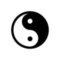 Yin Yang - vector icon. Black and white symbol of harmony and balance. Isolated