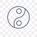 Yin yang vector icon isolated on transparent background, linear
