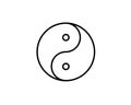 Yin yang vector icon, taoistic symbol of harmony and balance - religion, philosophy, meditation Royalty Free Stock Photo