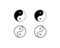 Yin yang vector icon, taoistic symbol of harmony and balance - religion, philosophy, meditation Royalty Free Stock Photo