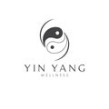 Yin yang vector logo design. Wellness creative logotype.