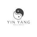 Yin yang vector logo design. Wellness creative logotype.