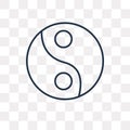 Yin yang vector icon isolated on transparent background, linear