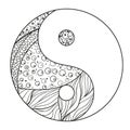 Yin and Yang. Zentangle.