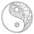 Yin and Yang. Zentangle.