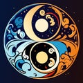 Yin Yang zodiac sign. Astrological horoscope. Generative AI Royalty Free Stock Photo