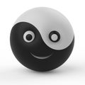 Yin yang ball smiley symbol Royalty Free Stock Photo
