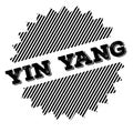 Ying yang black stamp