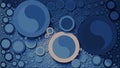Ying Yang Blue Abstract Background Bubbles