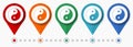 Ying yang concept vector icon set, flat design pointers, infographic template