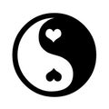 Ying yang hearts illustration contrast