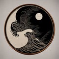 Ying Yang Painting with Muted Colors