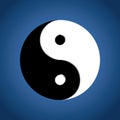 Ying Yang Symbol on blue background