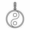 Ying yang symbol of harmony icon, outline style
