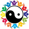 Ying yang team logo - illustration