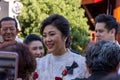 Yingluck Shinawatra pray for Makha Bucha Day