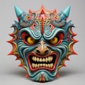 Colorful Grotesque Deity Mask With Hyper-realistic Details Royalty Free Stock Photo