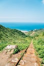 Yinyanghai sea and railroad in Jinguashi, Taiwan