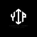 YIP letter logo design with polygon shape. YIP polygon and cube shape logo design. YIP hexagon vector logo template white and Royalty Free Stock Photo