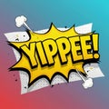 Yippee comic speech bubble with exclamation mark Royalty Free Stock Photo