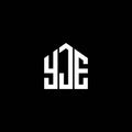 YJE letter logo design on BLACK background. YJE creative initials letter logo concept. YJE letter design Royalty Free Stock Photo