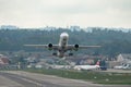 YL-ABM Air Baltic Bombardier CS-300 jet in Zurich in Switzerland