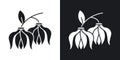 Ylang ylang thin line vector icon set Royalty Free Stock Photo