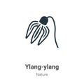 Ylang-ylang vector icon on white background. Flat vector ylang-ylang icon symbol sign from modern nature collection for mobile