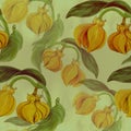 Ylang-ylang. Watercolor painting medicinal, perfumery and cosmetic plants.. Wallpaper. Use printed materials, signs, posters, post